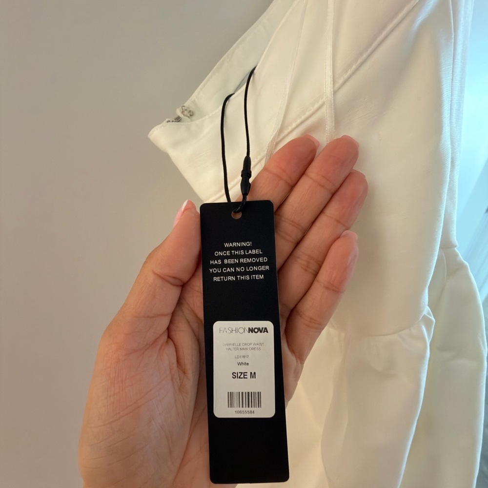 Fashion Nova White Halter Square-Neck Midi Dress - Picture 5 of 6